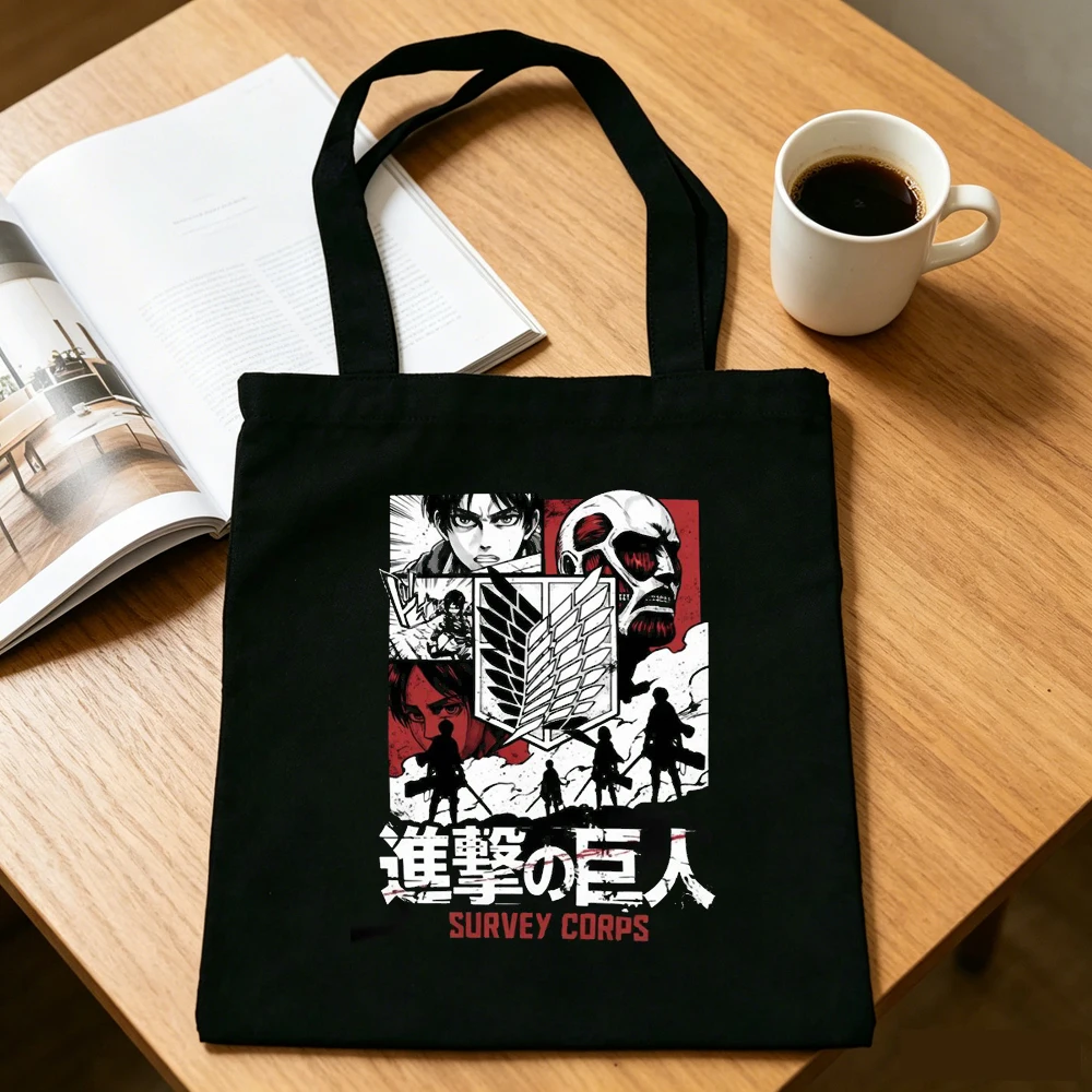 Attack on Titan Tragetasche, personalisierbare Einkaufstasche, wiederverwendbare Einkaufstasche für Damen – Detail 16
