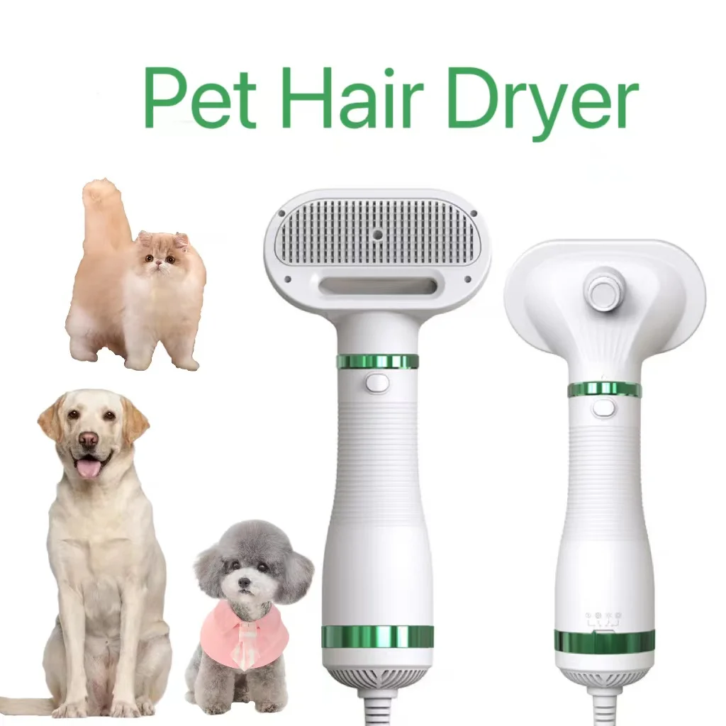 2-In-1 Pet Dog Dryer Quiet Dog Hair Dryers and Comb Brush Grooming Kitten Cat Hair Comb Puppy Fur Blower Adjustable Temprature