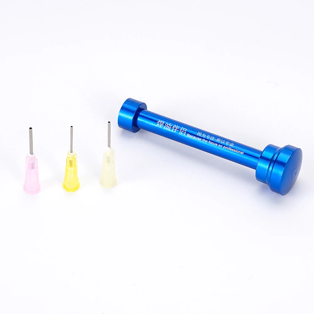 Solder Booster Aluminum alloy Booster Paste Flux Welding Soldering Oil Pusher Manual Syringe Plunger Dispenser Repair