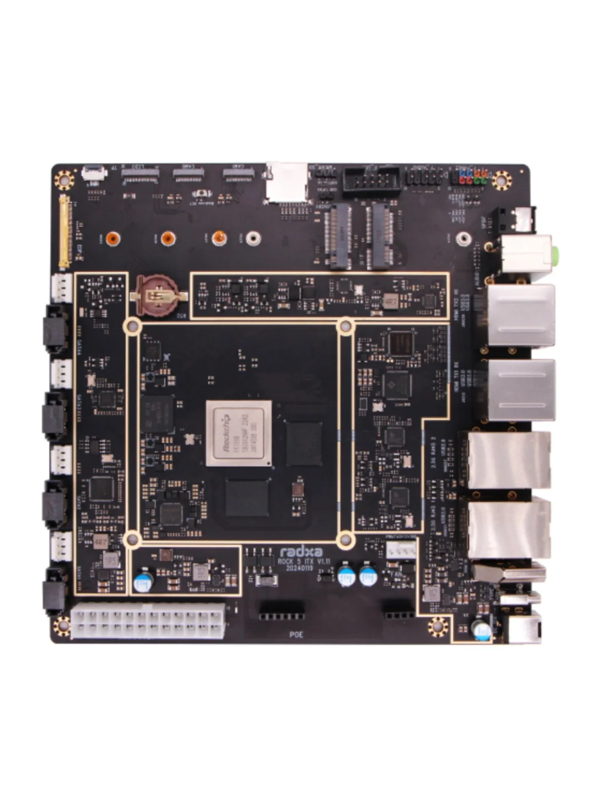 Imagem -06 - Placa de Desenvolvimento Radxa Cpu 8k Radxa Rk3588 Mini Itx Rock5 Core