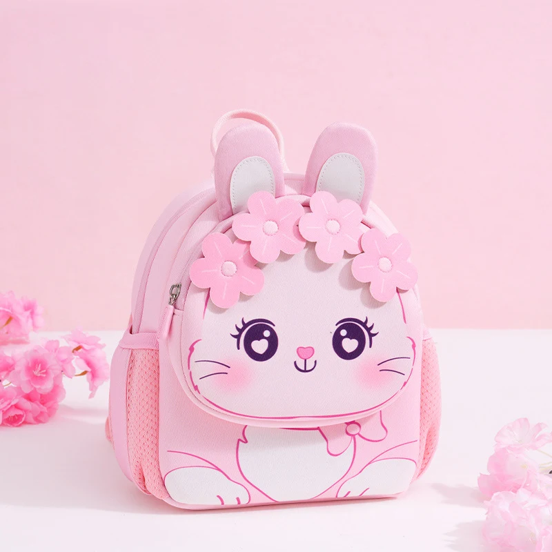 Anime peripherals Toddler Backpack for Girls Cartoon Pink Rabbit School Bags Kindergarten Kids Kawaii Bag