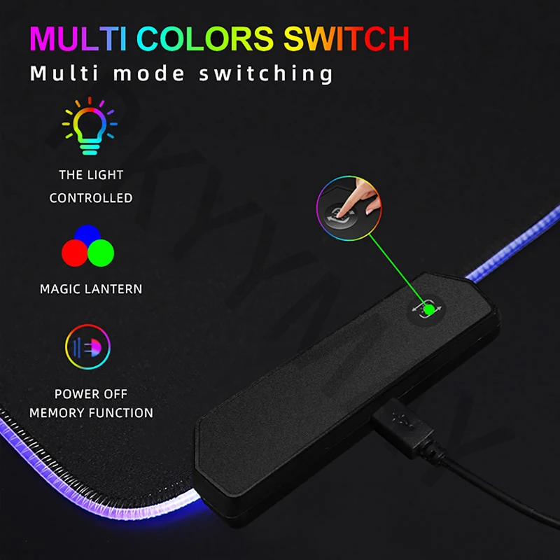 DIY Kustom RGB Mouse Pad Meja Tikar LED Gamer Gelap Mousepad Keyboard Tikar Meja Tikar Kustom 550X100 500X100 90X40 80x30