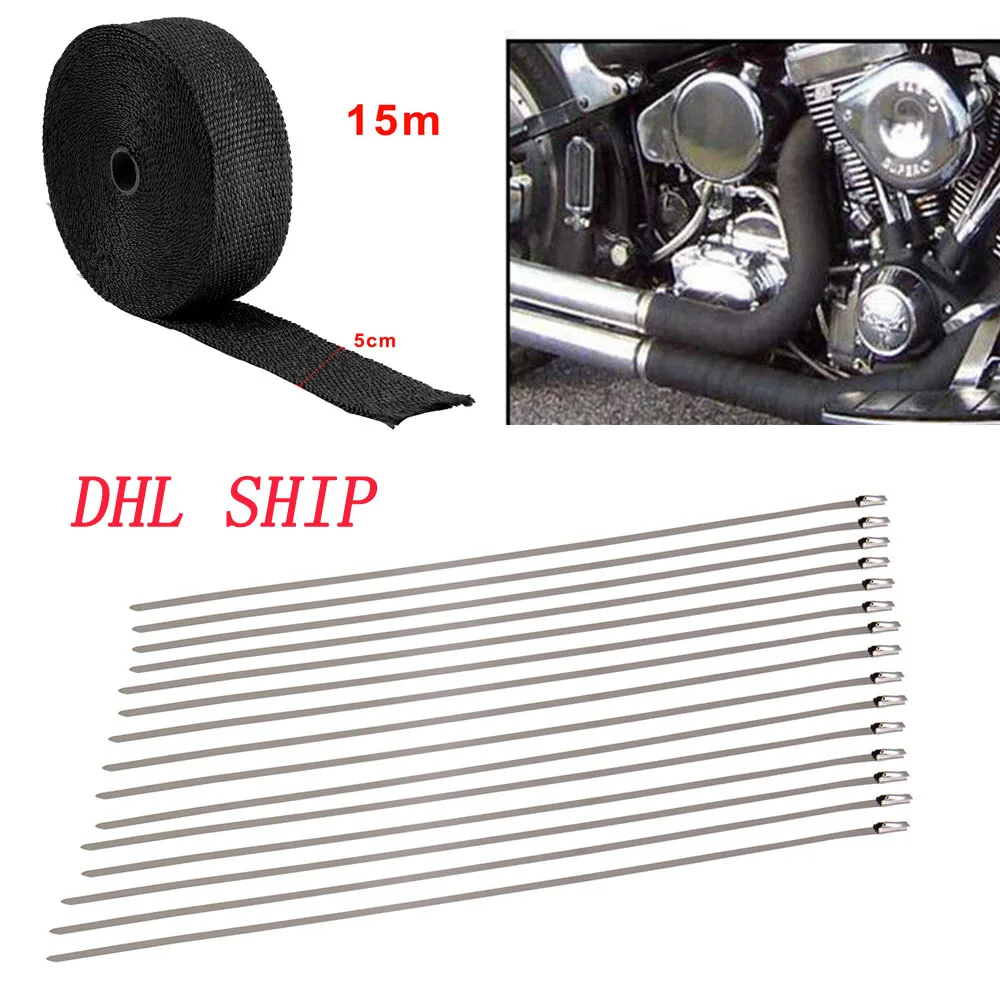 

10pcs Fiberglass Heat Thermal Insulation Cloth Set Exhaust Wrap Heat Wrap Roll Titanium Header UNIVERSAL Fit Protect