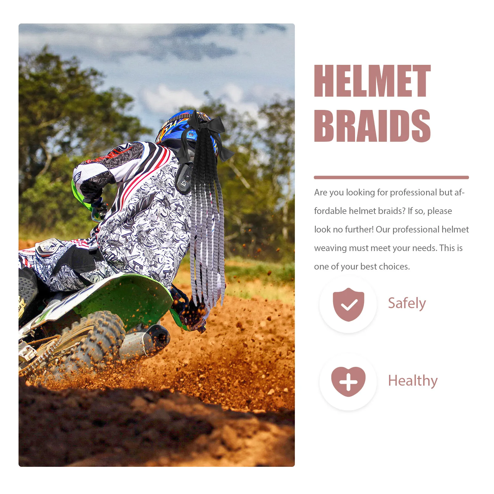 

Durable Motorbike Decor Ponytail Decor Motorcycle Braid Dreadlocks Accessory Fashionable