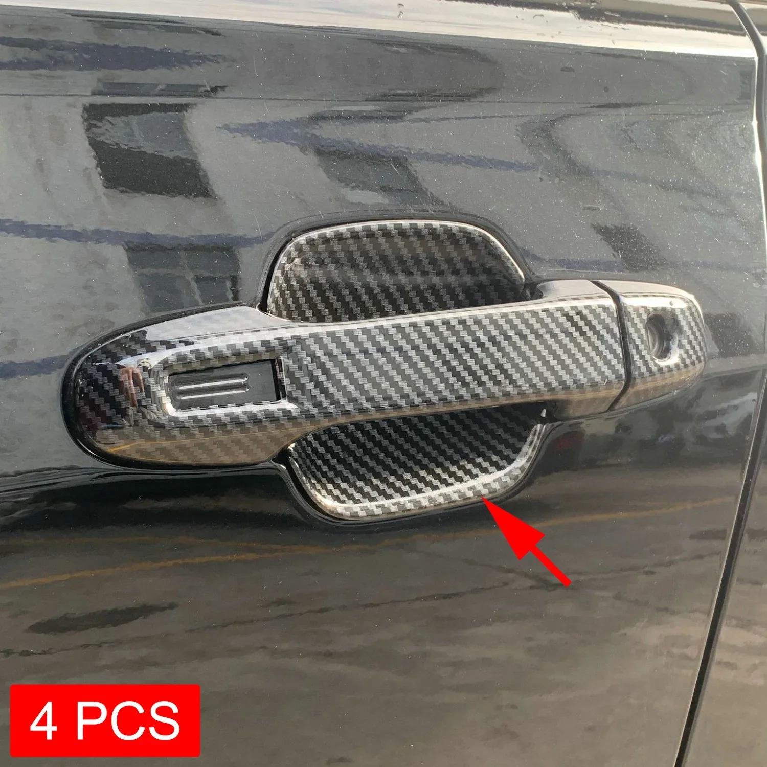 Carbon Fiber Door Handle Cup Surrounds Protector For Subaru Forester SK 2019 2020 2021 2022 2023 2024