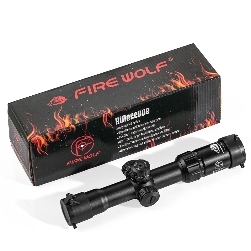 Imagem -06 - Fire Wolf-hunting Tactical Rifle Óptico Iluminado Cruz Turret Bloqueio Âmbito Faixa Airsoft Mirror Vermelho e Verde 54x30