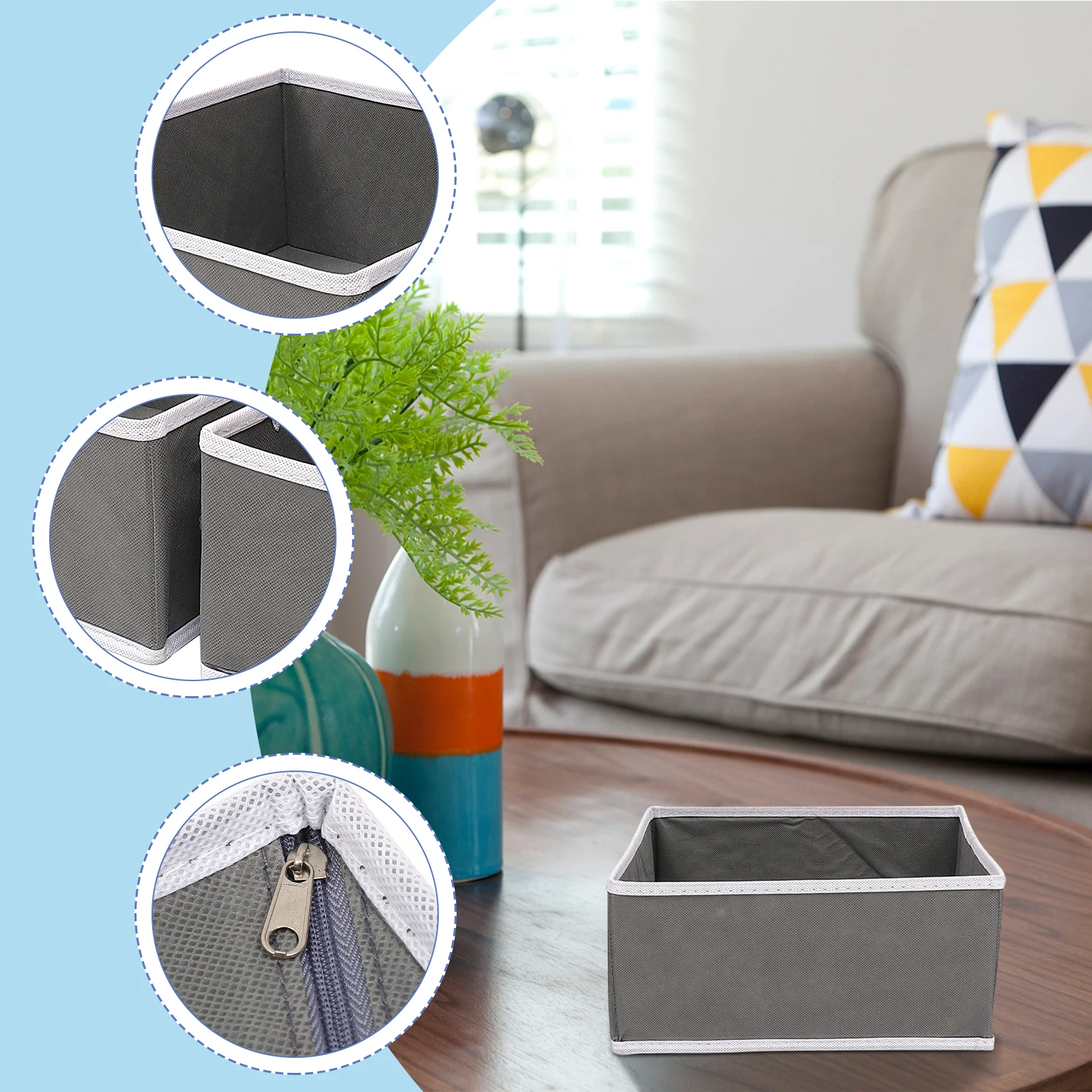 

3pcs Non woven Fabric Storage Box Set Foldable Underwear Bra Socks Closet ganizer Containers Breathable Eco friendly Space