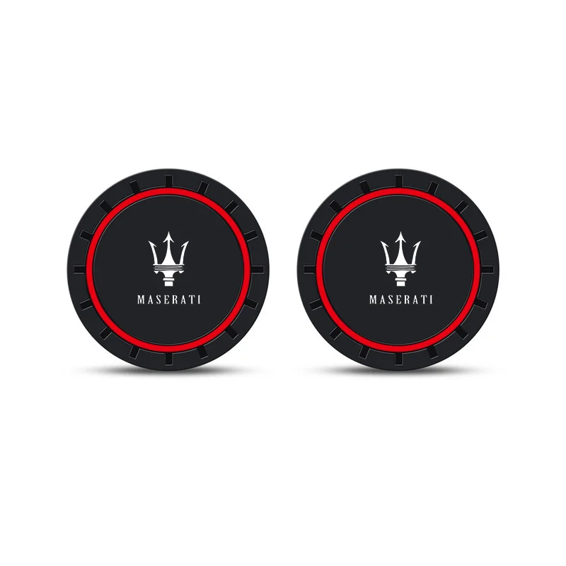 PVC Silicone Car Coaster Water Cup Slot Non-Slip Pad Drink Mat For Maserati Quattroporte GranTurismo MC20 Levante Grecale Coupe