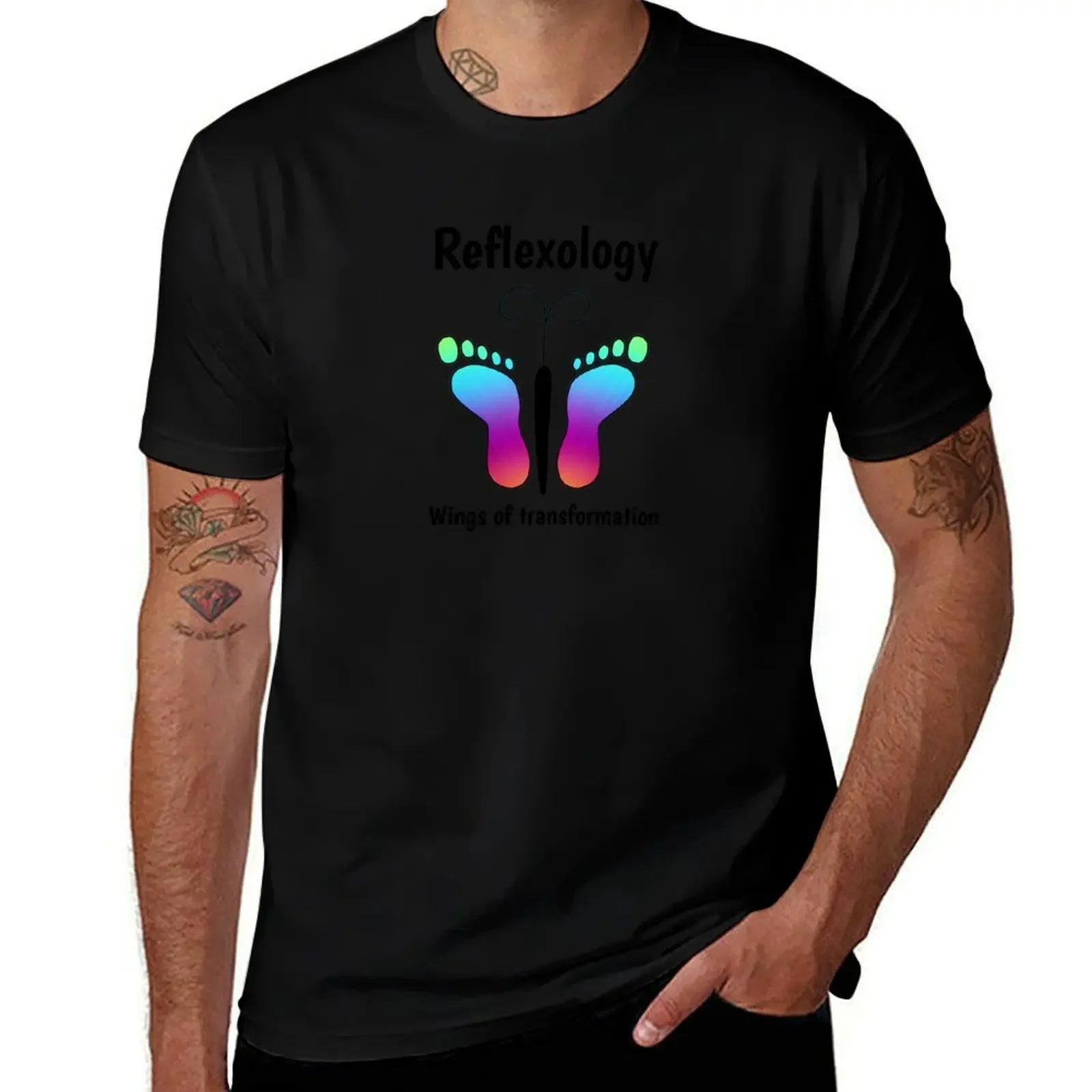 Wings of transformation with reflexology butterfly T-Shirt tshirts personalised boys whites anime figures blacks mens clothing