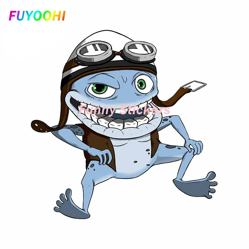 FUYOOHI Play Stickers Funny Cartoon Crazy Frog Modeling Car Stickers PVC RV Auto Motocross Racing Portable Helmet Trunk Decals