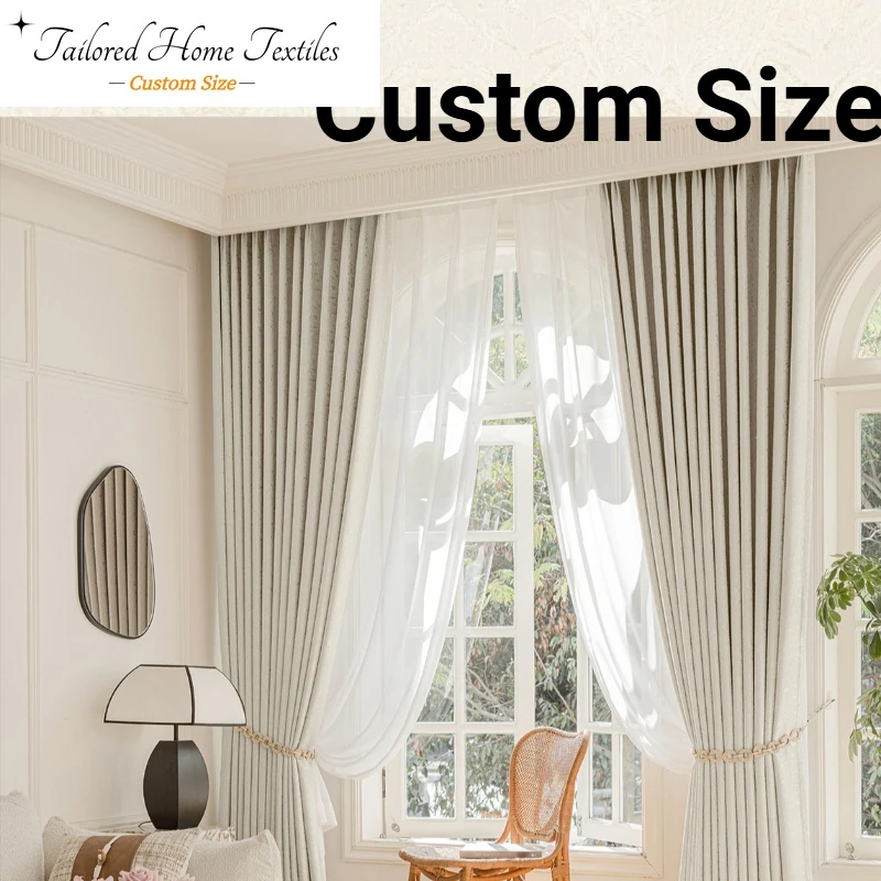 Luxury European Jacquard Curtains for Living Dining Room Bedroom Window Fabric for Modern Thick Custom Size Fashion Elegant