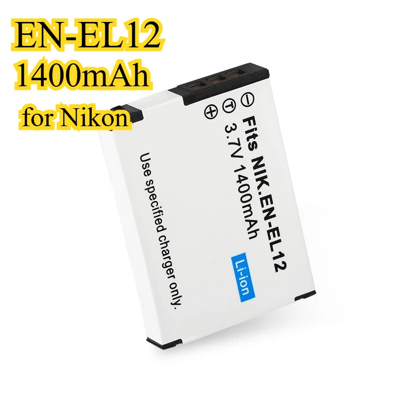 니콘 쿨픽스 A/B 시리즈용 EN-EL12 1400mAh 배터리 USB-C 고속 충전 30% 추가 전력 및 과열 보호