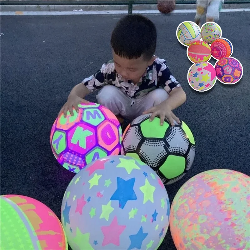 Light Up Soccer Ball for Kids 20cm Inflatable PVC Football with LED Glow Technology for Night Play Beach Entertainment