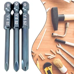 Screwdriver Bit Set 65mm 1/4inch Hex Shank Tri-Wing Electric Screwdriver Bit Magnetic Y Tip Head Y3 /Y4 /Y5/ Y6 Drill Bit Toos