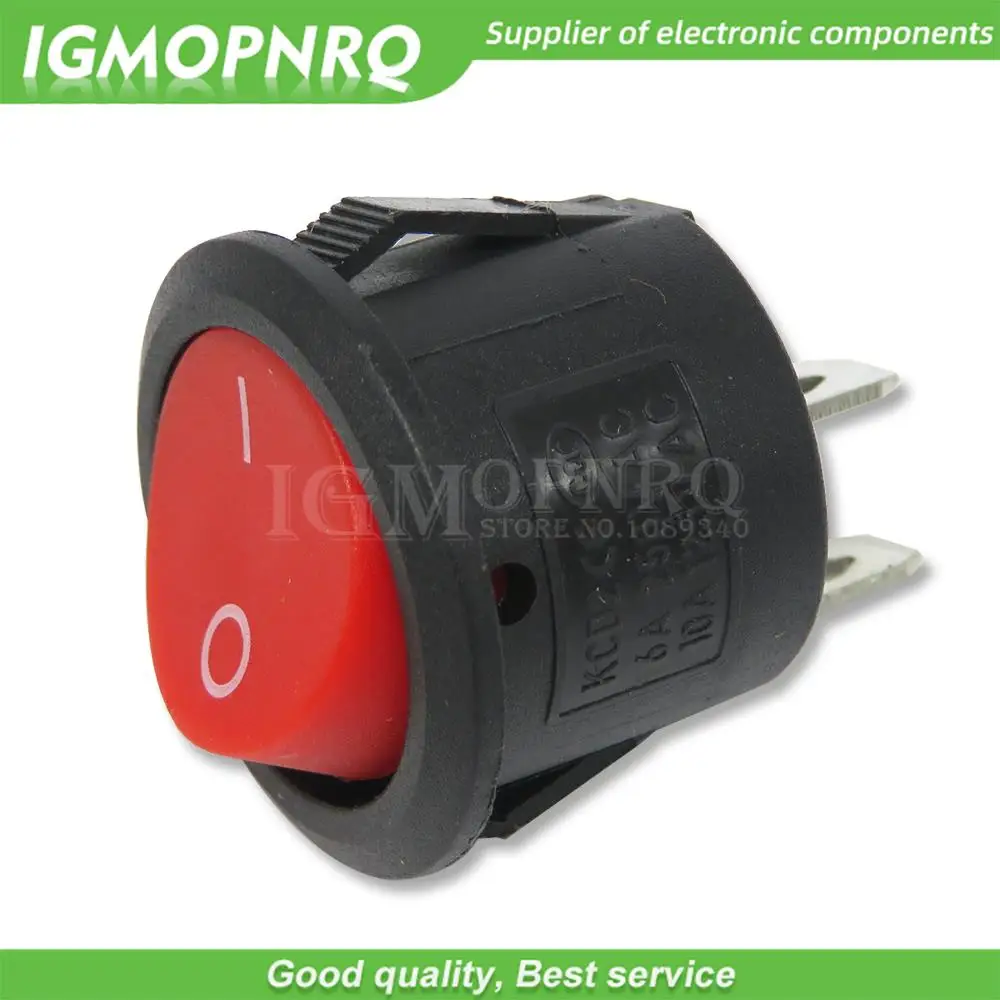 5PCS Push Button Switch 20MM SPST 2Pin 3pin 3A 250V KCD1-105 KDC1 Fdkjgecf Snap-in On Off Round Rocker Switch Black Red White