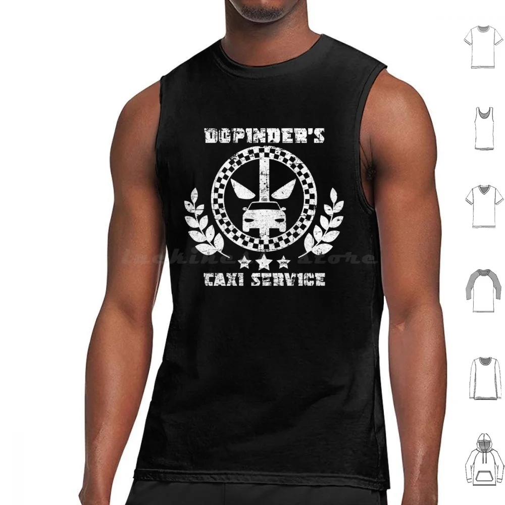 Dopinder's Taxi Service Tank Tops Vest Sleeveless Taxi Service Comics Superhero Antihero Humor Parody Geek Freak Movies