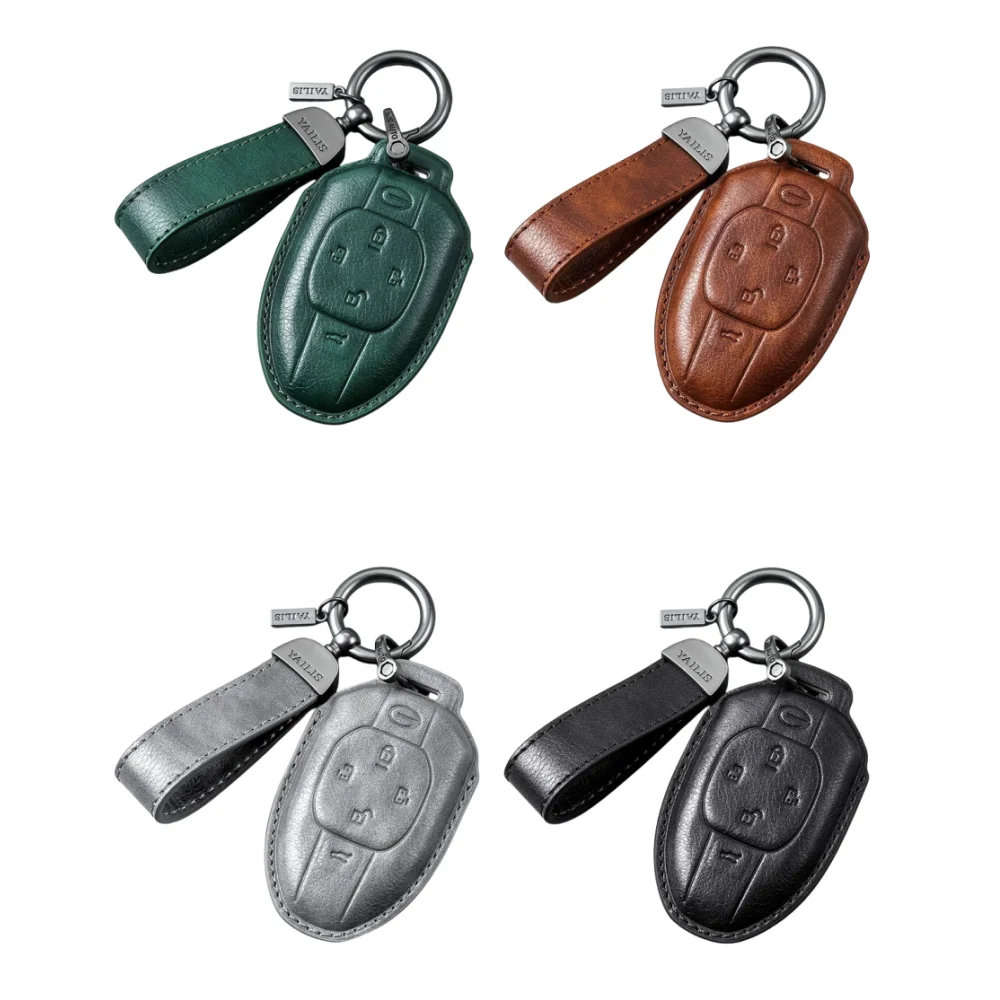 Leather Car Remote Key Case Cover Shell For Trumpchi GAC GS3 Emzoom 2022 2023 2024 Protector Accessories