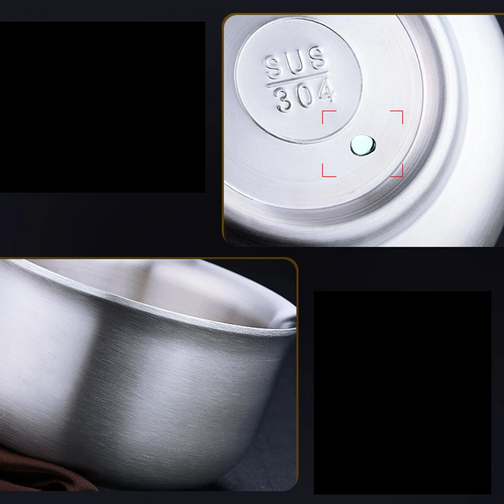 

304 Stainless Steel Heat Insulation Double Layer Soup Noodle Bowl Household Kitchen Food Serving Bowl For Home Office Camping