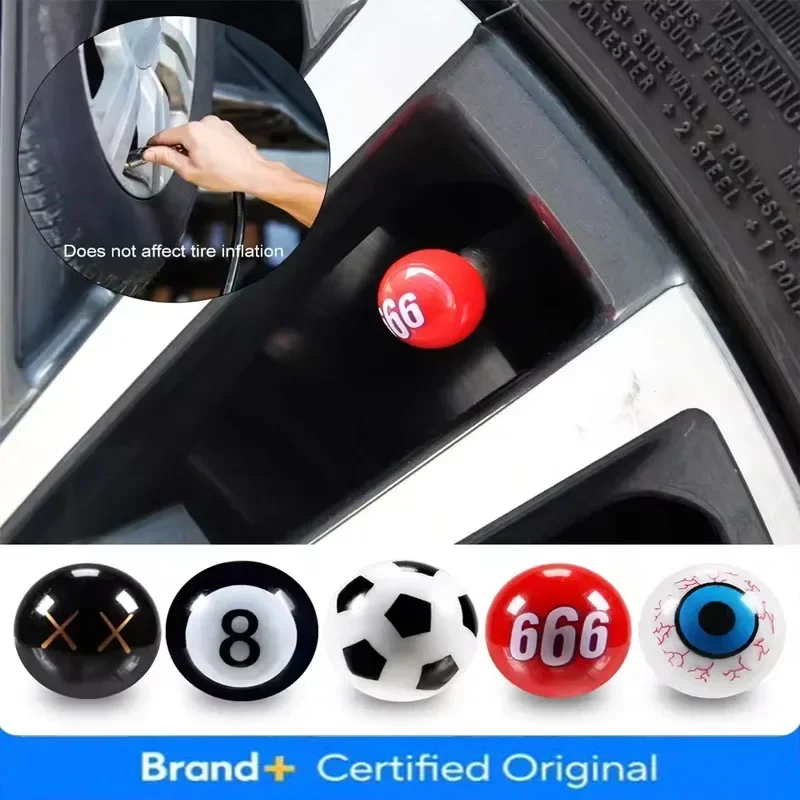 4Pcs Universal Wheel Valve Caps Dust Covers for Bicycle Motorcycle Car Spherical Stem Caps Modification Expression