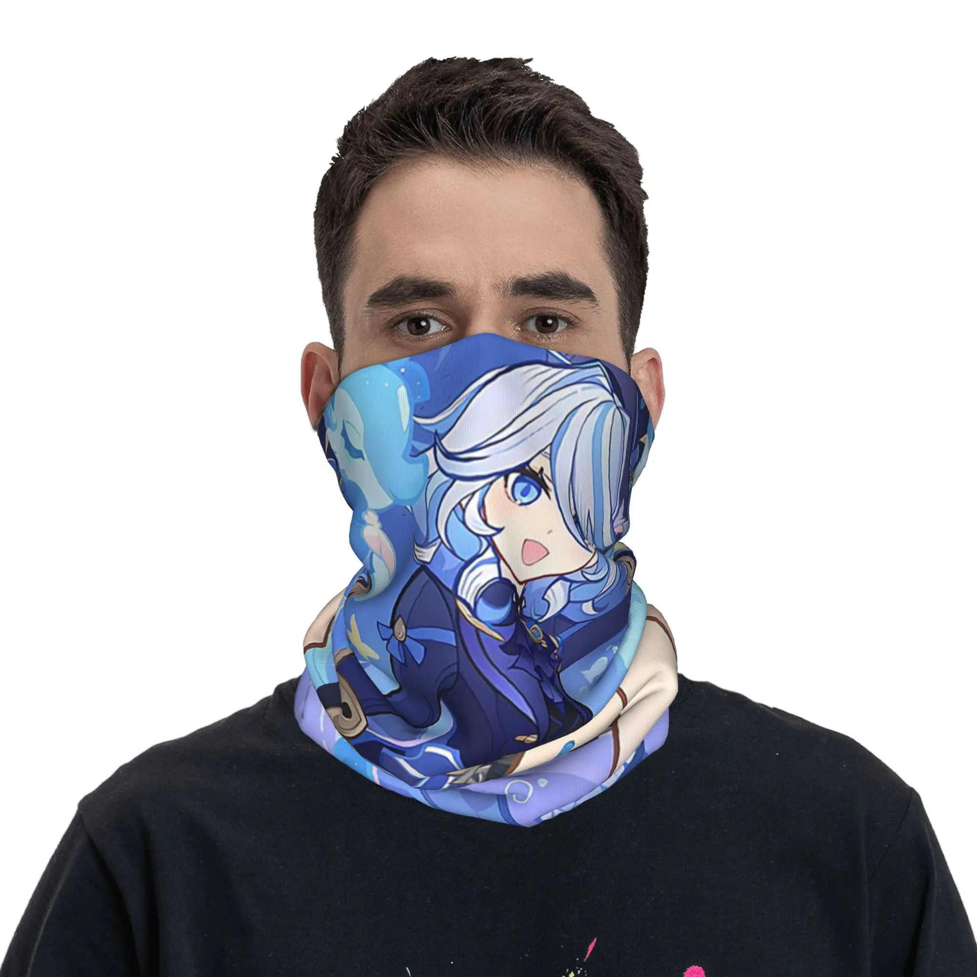 Furina Genshin Impact Game Bandana Neck Gaiter Printed Mask Scarf Warm Balaclava Cycling Unisex Adult All Season