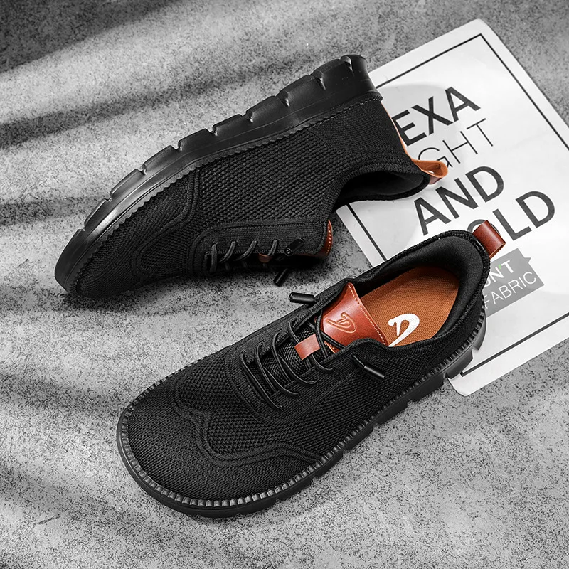 Stylish Men Wide Box Shoes Barefoot Shoes Casual Mesh Brogue Sneaker Minimalist Zero Drop Summer Fashion Breathable Man Sneakers