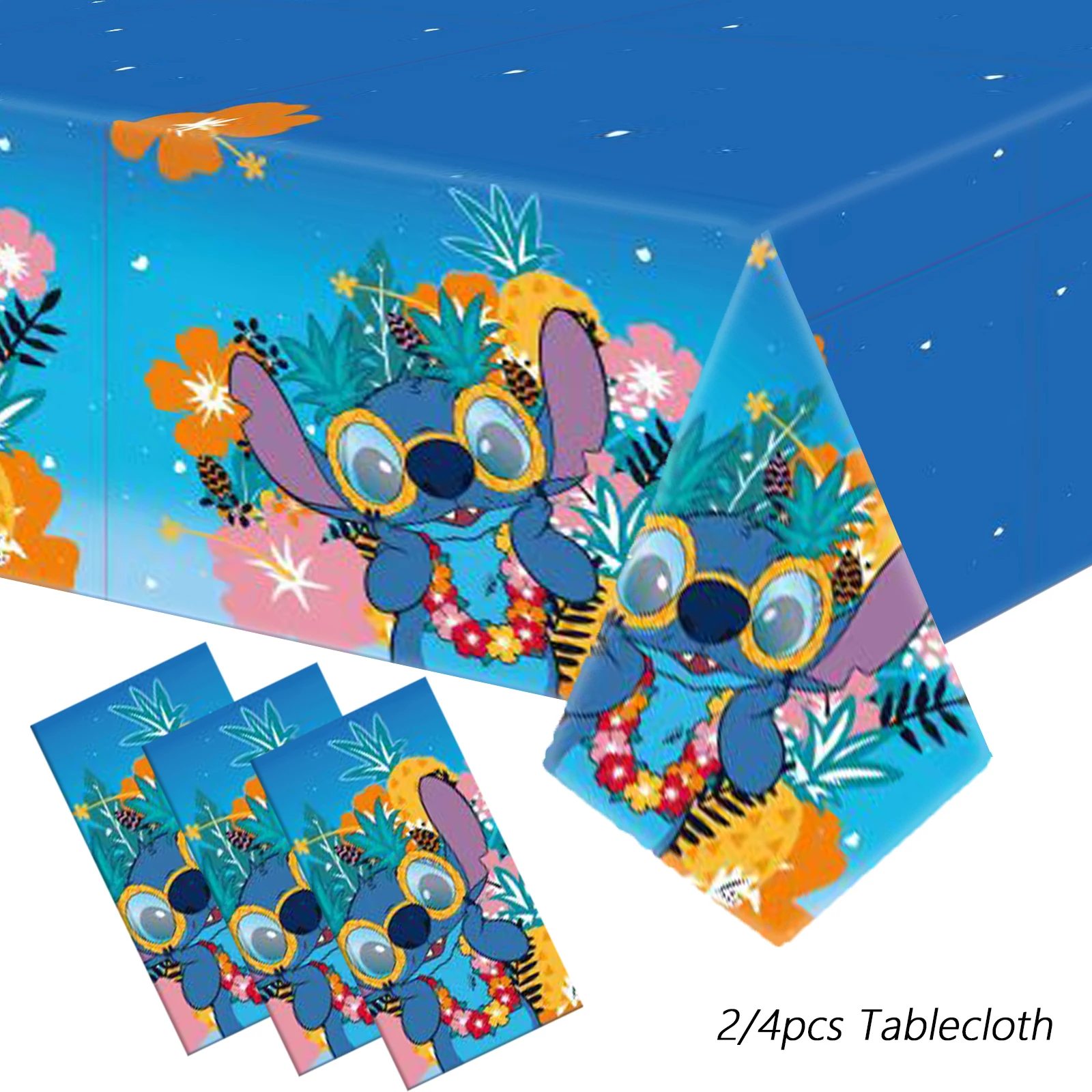 Mantel de fiesta de cumpleaños de Disney Stitch, mantel de plástico desechable para decoración de fiesta de cumpleaños de Disney Stitch, 2/4 Uds.