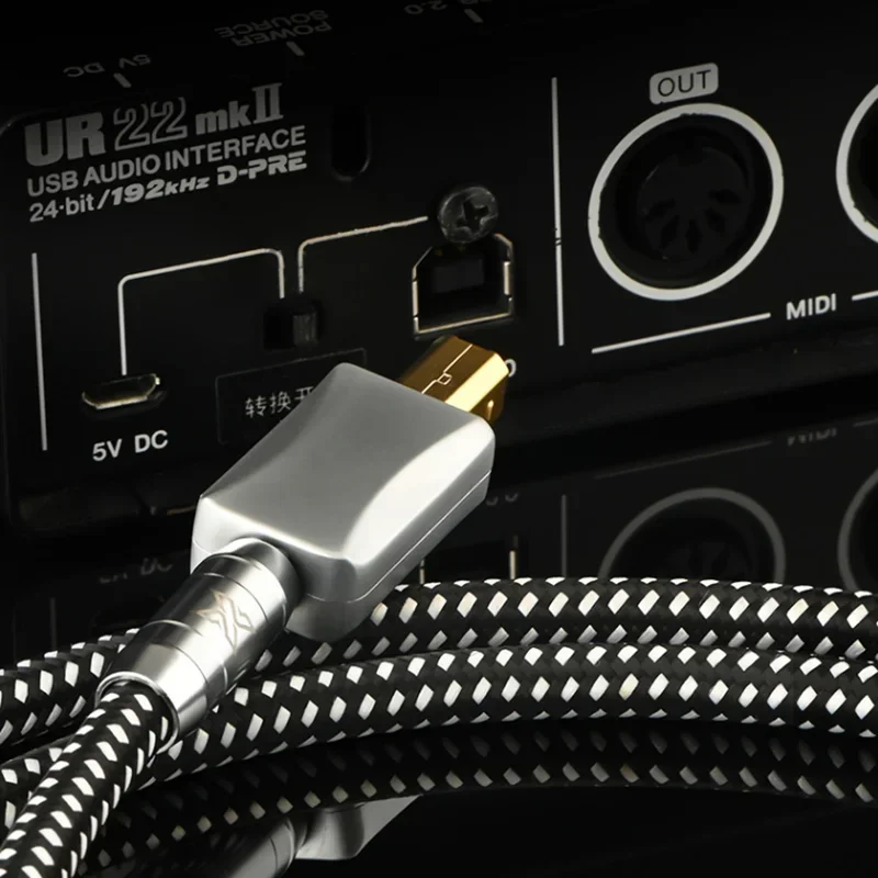 Dekoder audio HiFi DAC Linia danych USB A do B Typ C Lekki cyfrowy kabel do wzmacniacza Karta dźwiękowa telefonu komórkowego PC