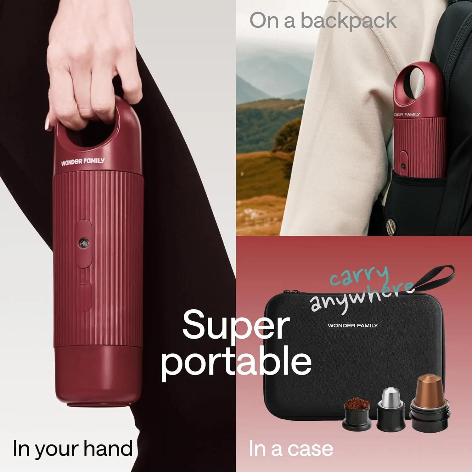 ماكينة صنع الاسبريسو المحمولة للسفر - ماكينة صنع القهوة 5 أكواب مع الماء البارد، 150 كوب مع الماء المسخن مسبقًا - ماكينة قهوة اسبريسو