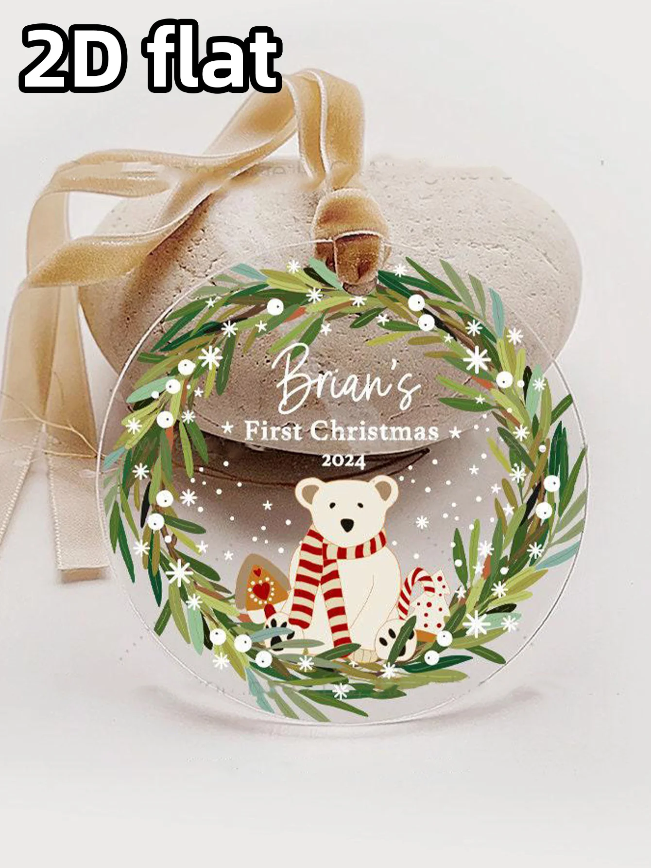 زينة عيد الميلاد الأولى للأولاد حديثي الولادة - تذكار أكريليك مخصص للعطلات - هدية مثالية للأطفال