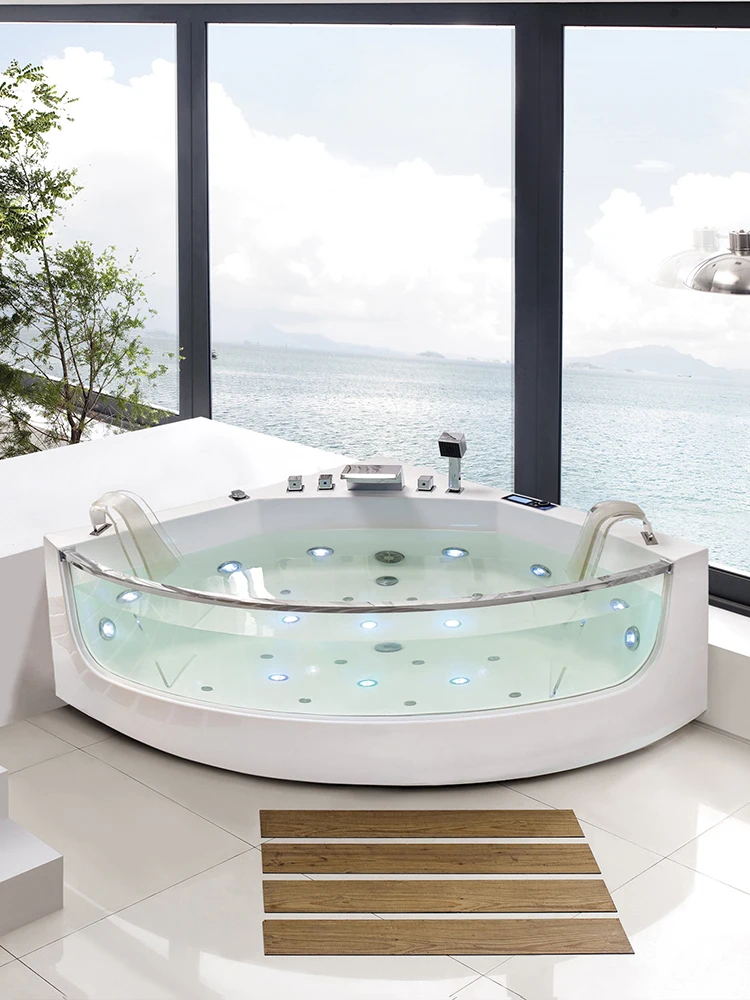 Twin bathtub, household bubble surfing massage bathtub, couple constant temperature heated bathtub