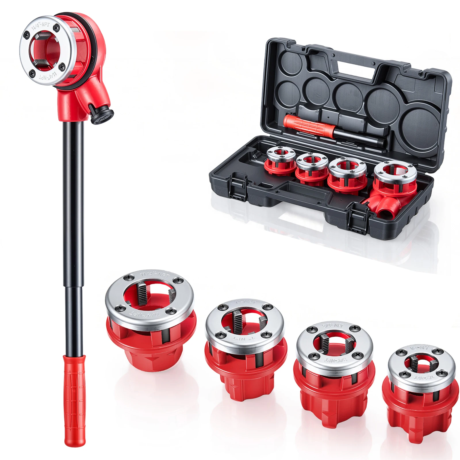 SucceBuy Ratchet Pipe Threader Kit with 4 Dies 1/2