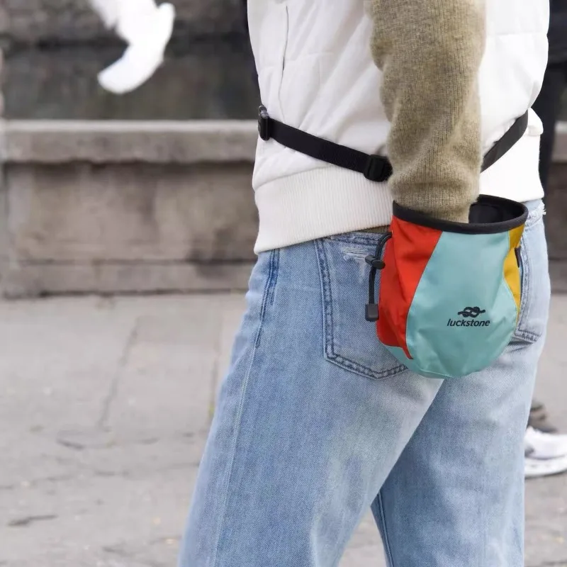 Waist‑Hang Chalk Bag Wear‑Resistant Water‑Repellent Lightweight for Climbing Bouldering & Pet Training Treat Pouch