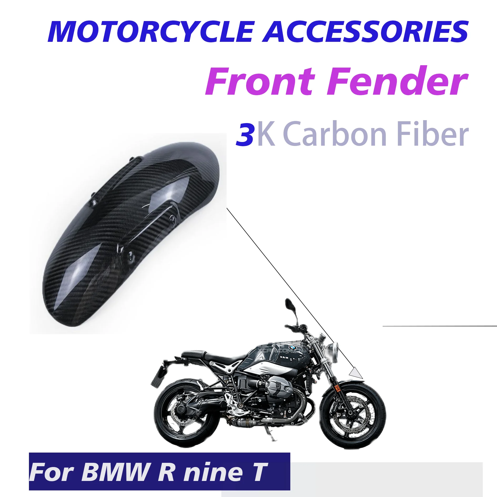 

Motorcycle Accessories Carbon Fiber Spare Parts Front Fender Guard For BMW R nine T