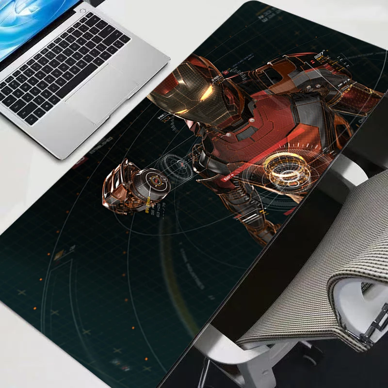 Alfombrilla de ratón de Anime para videojuegos, alfombrilla para teclado de ordenador, alfombra antideslizante para ratón, alfombrilla de ratón de regalo para Gamer Iron Man, alfombrilla de escritorio grande para mesa de oficina
