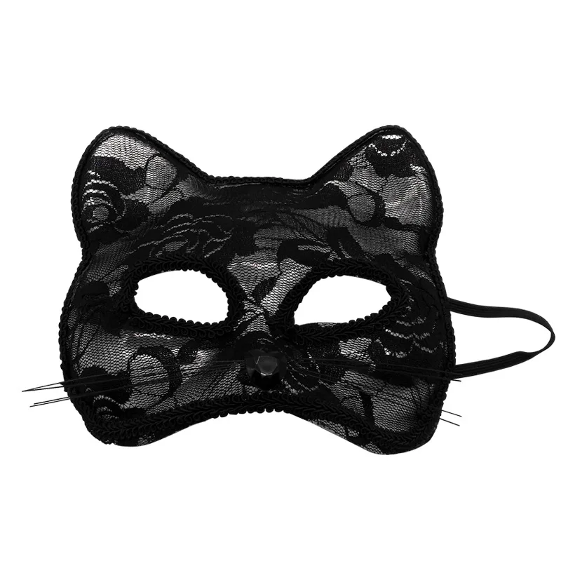 Masque de scène de cosplay d'Halloween pour filles, lapin, accessoires de scène, déesse du sexe, masque sexy en dentelle, masque facial animal chat