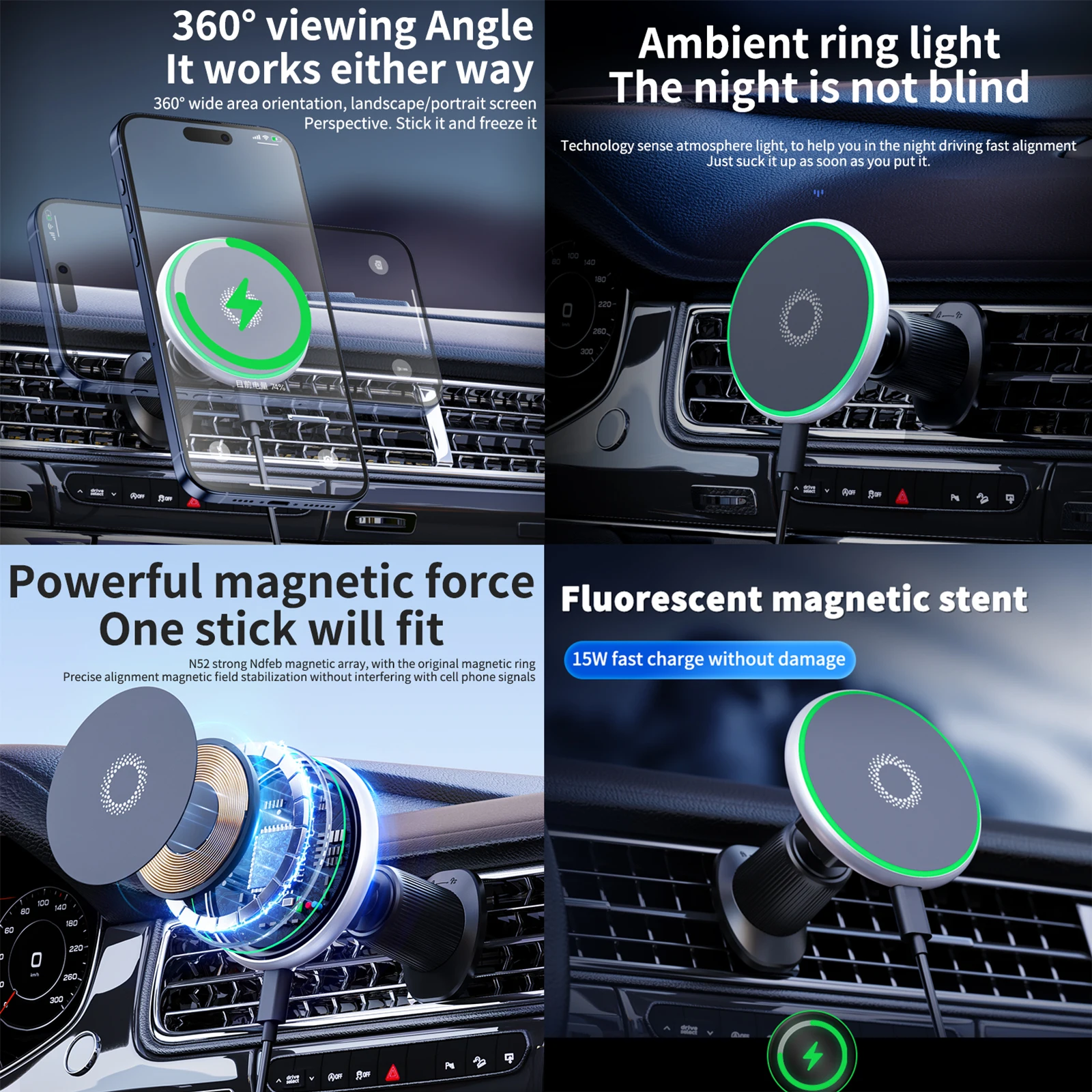 

Car Accessories Phone Holder Universal Mount for Smartphones Stable Hands Free Driving GPS Navigation