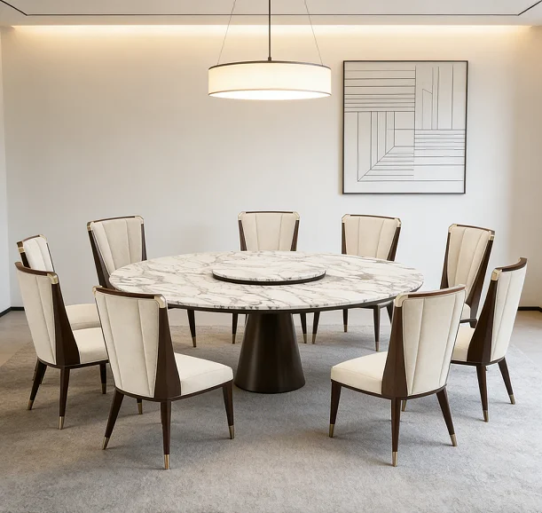#Modern Luxury Solid Wood 6 Piece Eco-Friendly Durable Dining Table Set For Home Furniture Apartment