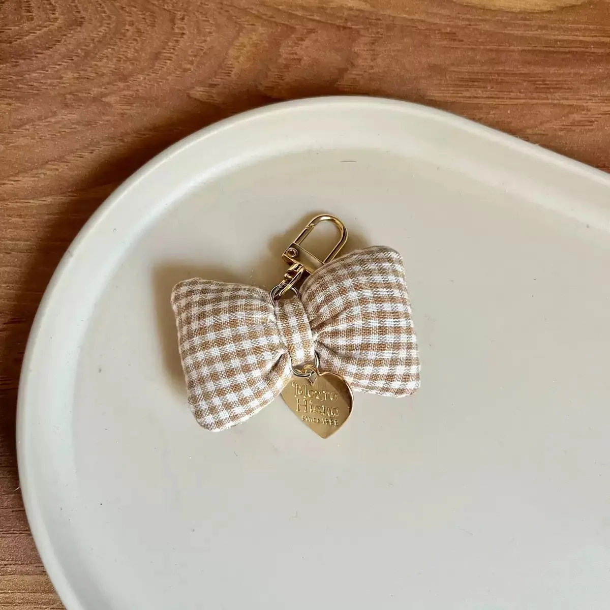 Sweetheart Candy-Colored Gingham Bow Bag Charm