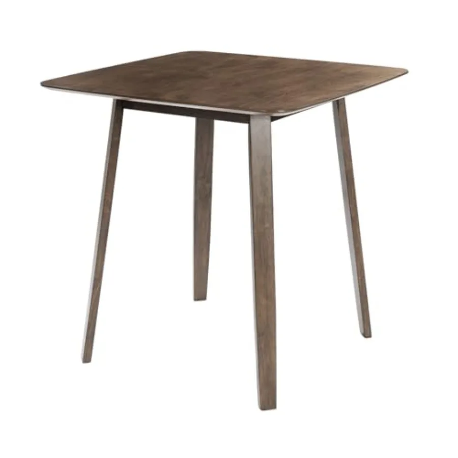 

Барный стол для стойки-барной стойки - Кухонный обеденный стол в стиле середины века с ножками из массива дерева, нагрузка до 300 фунтов, универсальный квадратный стол с высокой столешницей