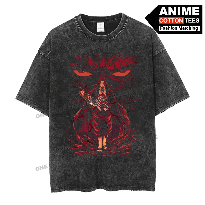 

Anime Peripheral Clothing ONE PIECE - Four Emperors · Shanks Print T Shirt Street styl Men Women Short Sleeve Cotton Loose Tees