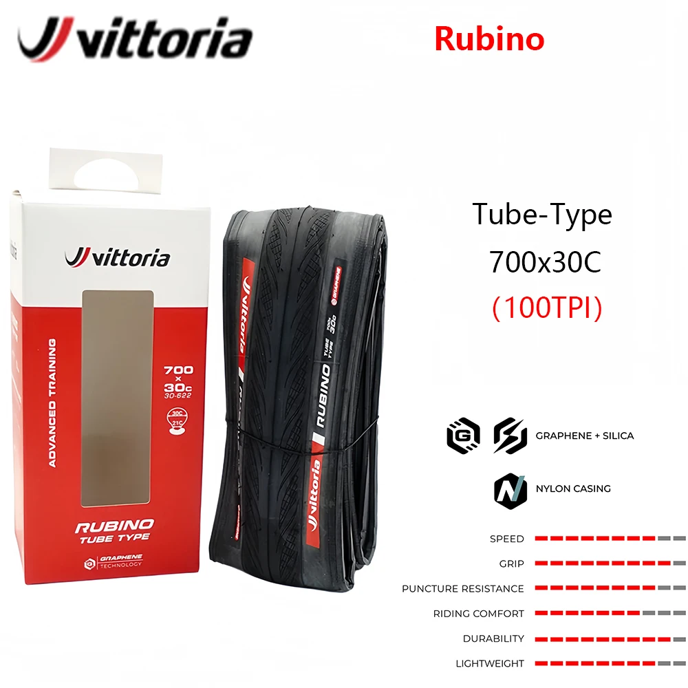 Vittoria Rubino Rennradreifen Schlauchlos 700x28C/30C Pannensicherer Faltbarer Fahrradreifen – Detail 7