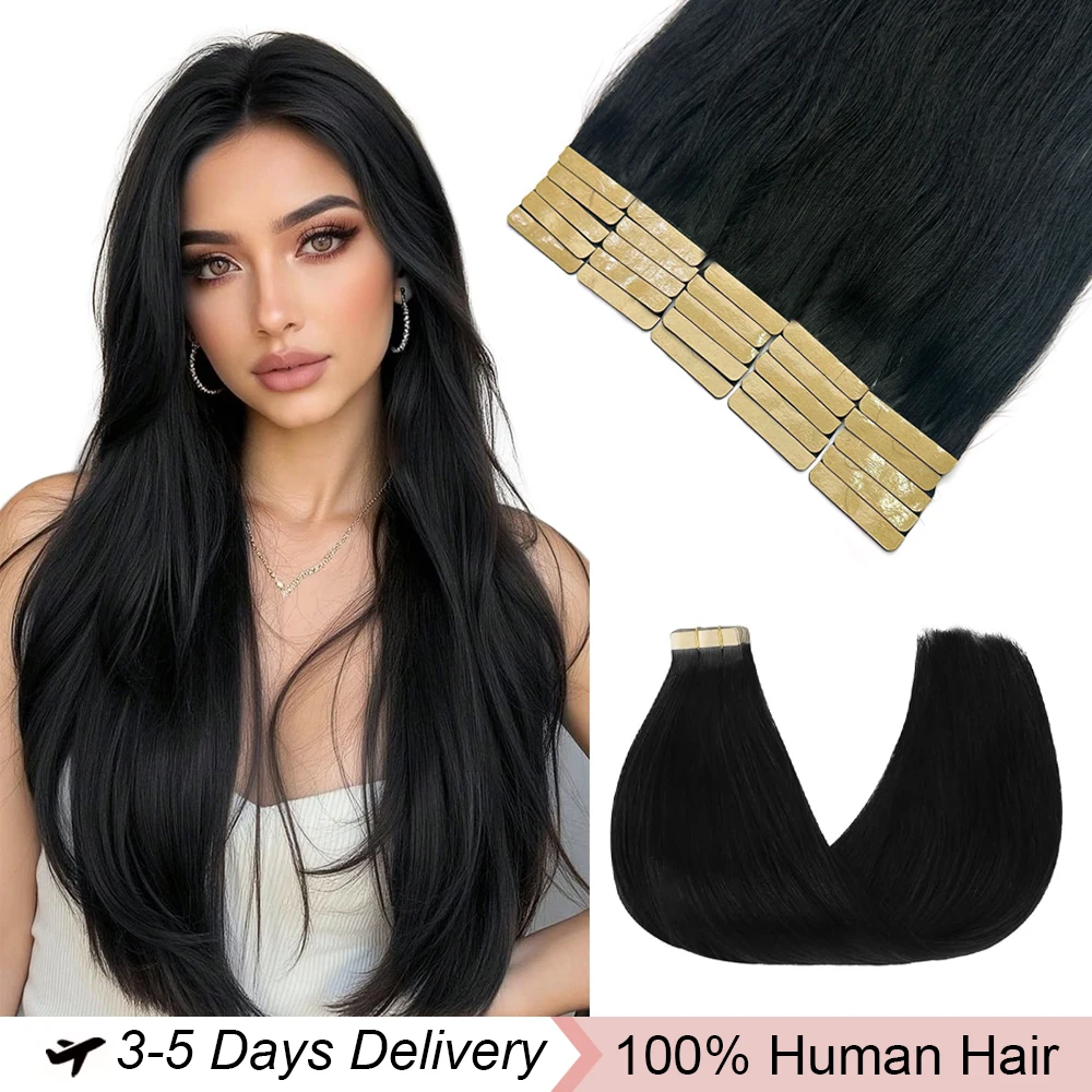 16A Grade Extension Cheveux Naturel Tape In Lisse Seamless Invisible Extensions de Cheveux Humains 42 pcs 100g Adhésif Peau Raw Virgin 16-22 Pouces
