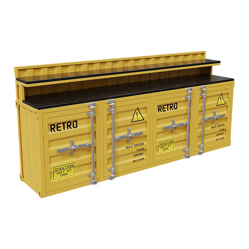 

Industrial style dining side cabinet wrought iron container locker restaurant hot pot restaurant preparation cabinet seasoning