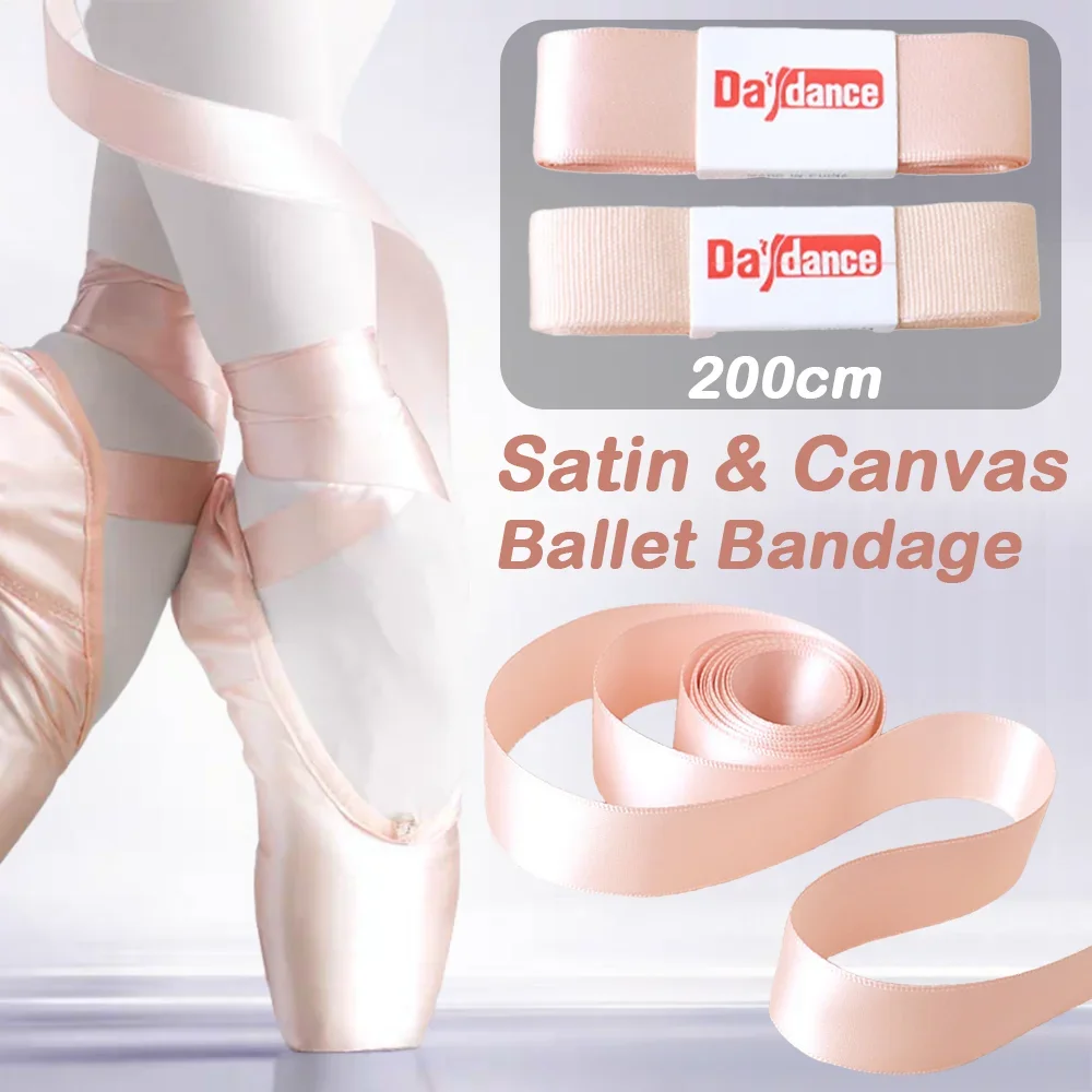 Zapatos de punta de Ballet de satén para mujer, zapatos de lona con punta, vendaje para bailarina, entrenamiento de baile, accesorios de Ballet