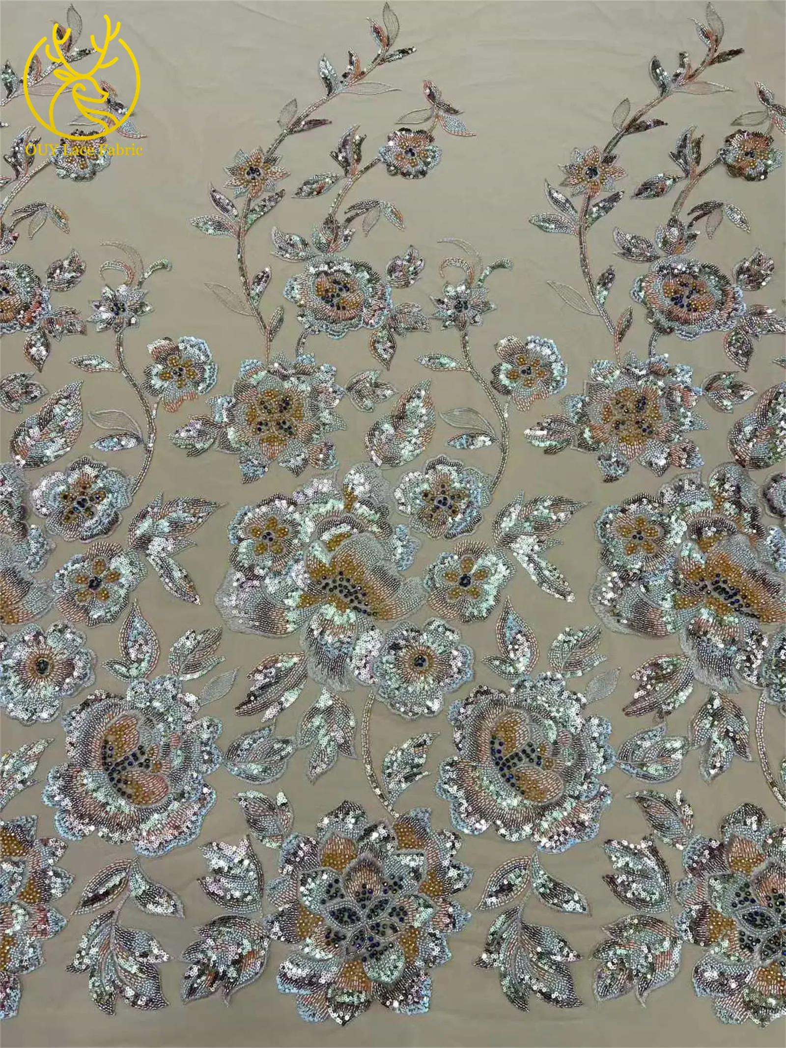 High-End-Kleid, afrikanischer handgefertigter Perlen-Spitzenstoff, 2026, Nigeria, französische Pailletten-Stickerei, Spitzenstoff, Hochzeitskleid, Nähmaterial – Detail 18