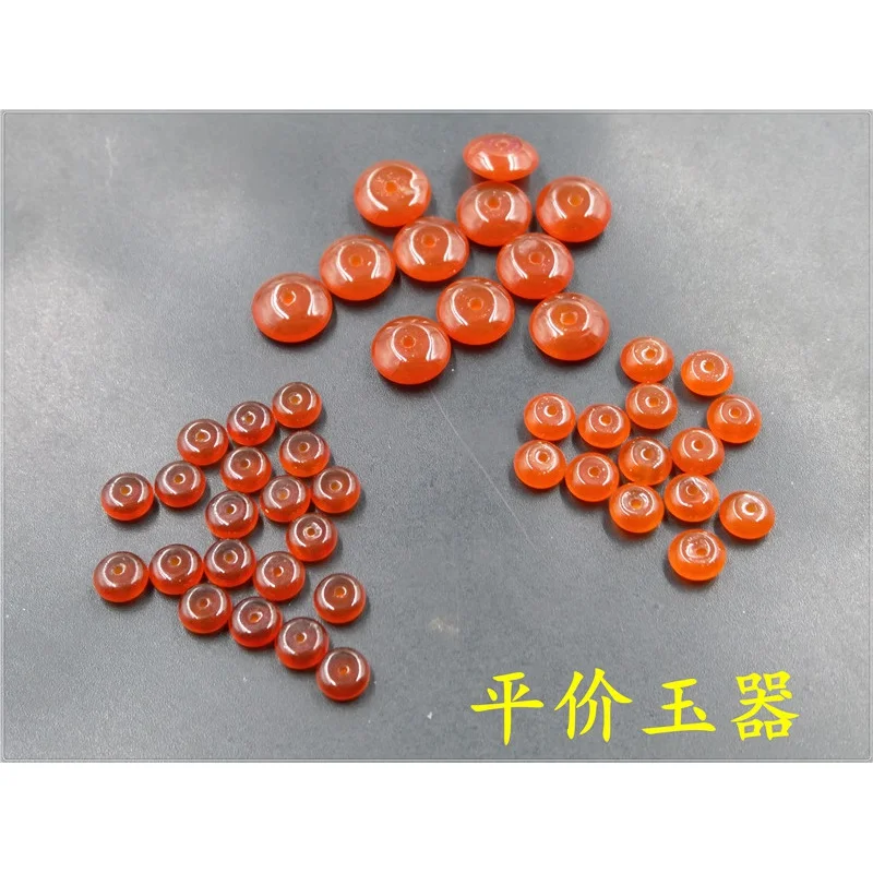 Cheap Jade Red Agate Spacer Bead Septa Chalcedony Agate Peace Buckle Scattered Beads Bulk Batch