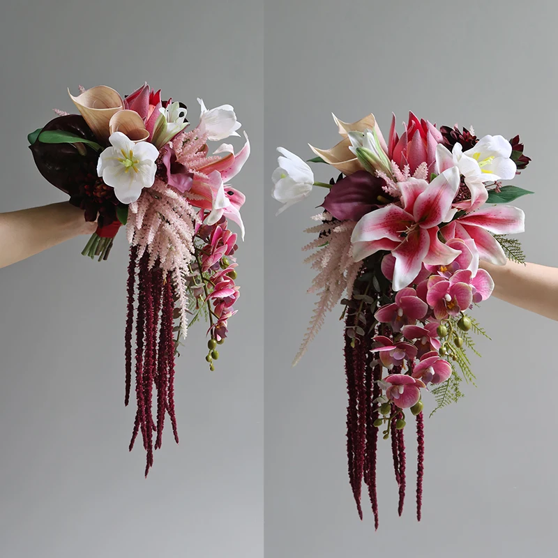 

Bouquet fake flower, waterfall water drop bridal bouquet, wedding photography suitable for bedrooms and living rooms