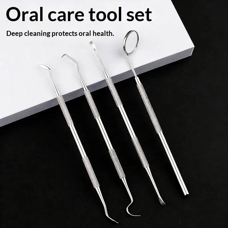 1/3/4/5Pcs Professional Dental Cleaning Kit Stainless Steel Oral Hygiene Tools, Interdental Cleaners For Thorough Teeth Cleaning