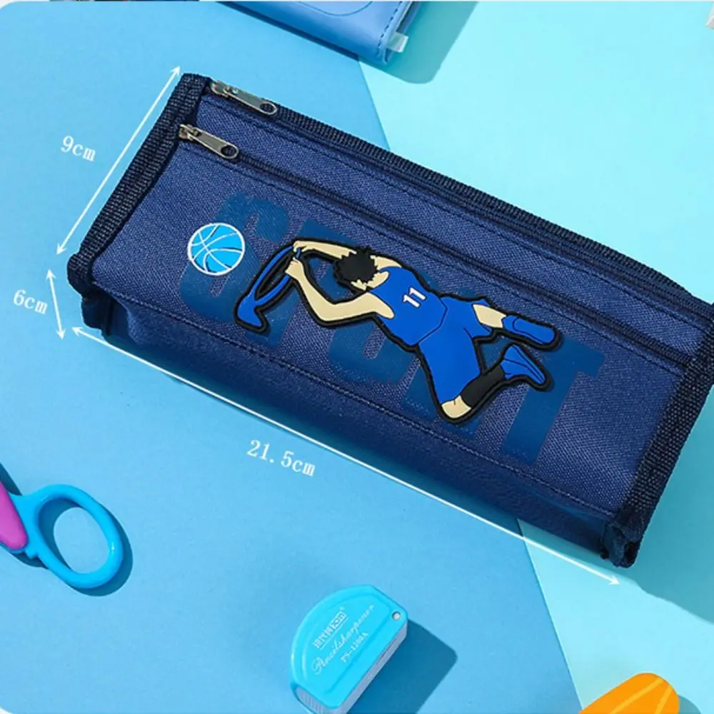 High Quality Basketball Pen Bag Multi-function Portable Stationery Organizer Cartoon Waterproof Stationery Storage Bag Students