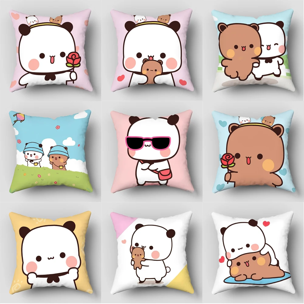 Bubu Dudu Pillowcase Cute Cartoon Bear Pillowcase Living Room Sofa Cushion Cover Bedroom Home Decoration Children's Gift